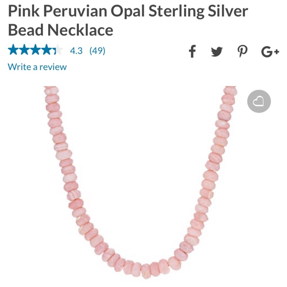 Pink Peruvian Opal Bead Necklace